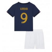 Koszulka piłkarska Francja Olivier Giroud #9 Strój Domowy dla dzieci MŚ 2022 tanio Krótki Rękaw (+ Krótkie spodenki)